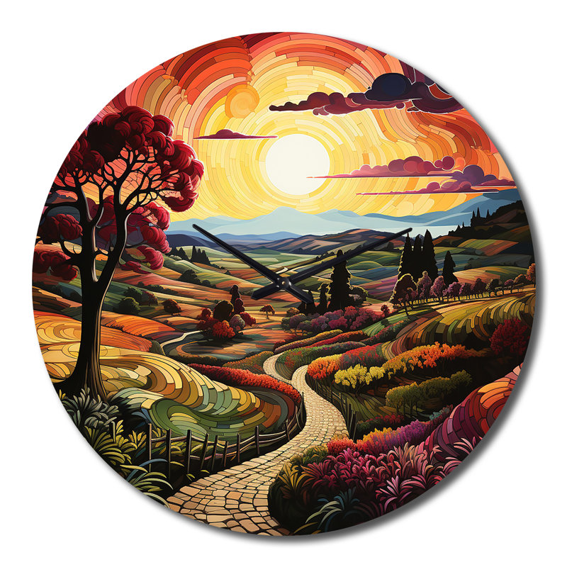 Horloge murale verte et mauve, Grand