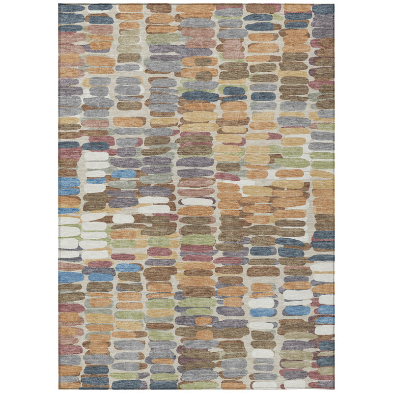 Machine Washable Indoor/Outdoor Molewski ACN2349 Abstract Rug, Rectangle 8' x 10'