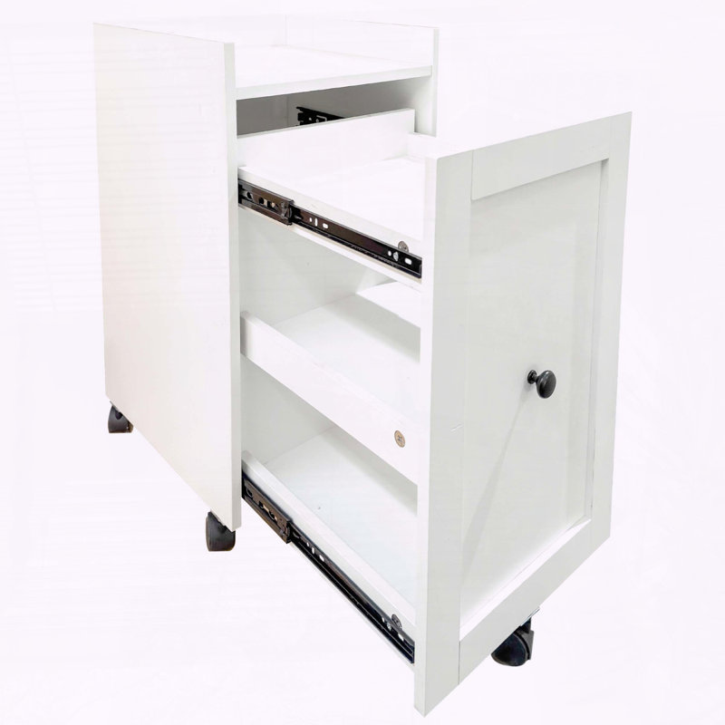 Armoire à en-cas coulissante avec 3 niveaux et roulettes