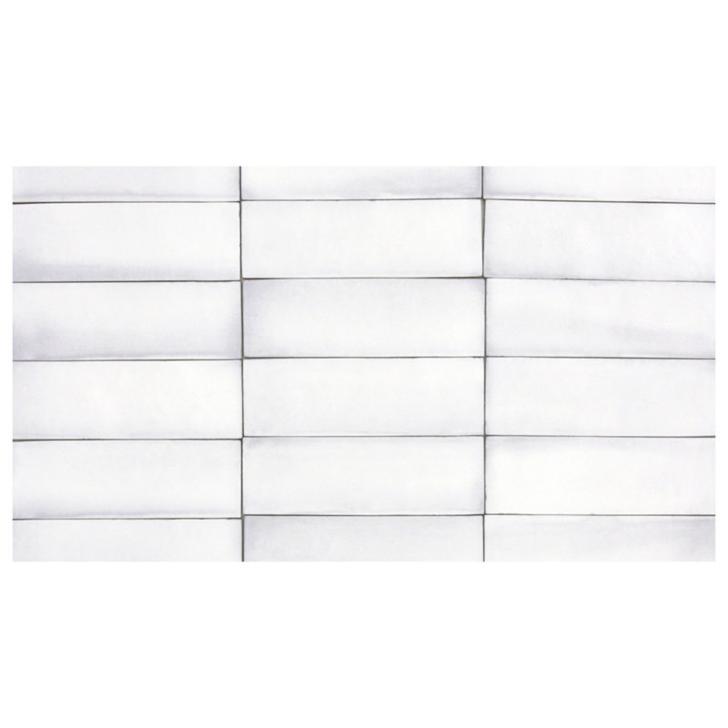 Watercolor 2" x 6" Porcelain Wall & Floor Tile, White