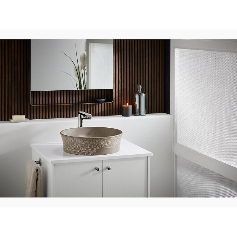 KOHLER Kensho, ARTIST EDITIONS Round Vessel Bathroom Sink, Biancone