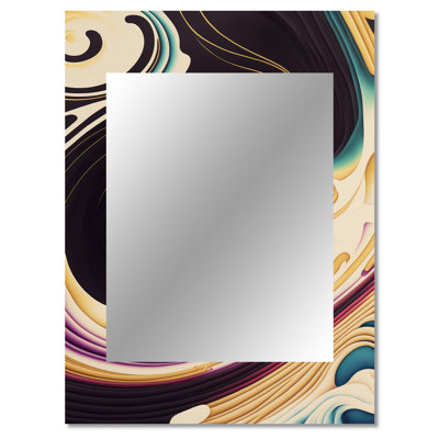 Purple, Gold And Blue Swirl II - Abstract Spirals Wall Mirror, Modern Decorative Mirror, Printed Metal Art