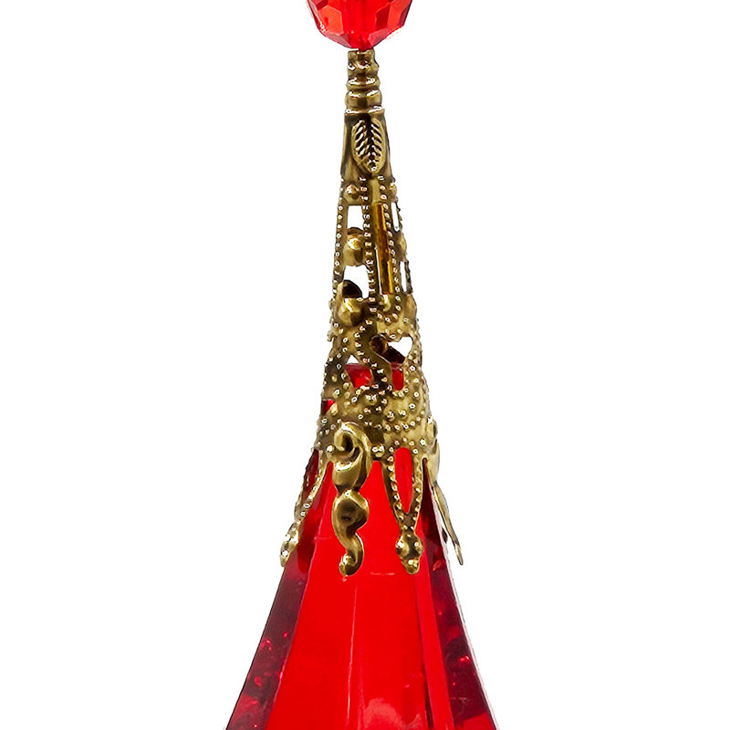 9" Red and Black Acrylic Drop Ornaments with Tassels - Set of 12