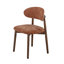 Ensemble de 4 chaises de salle à manger rembourrées, bois de chenille brun, cuisine maison de campagne