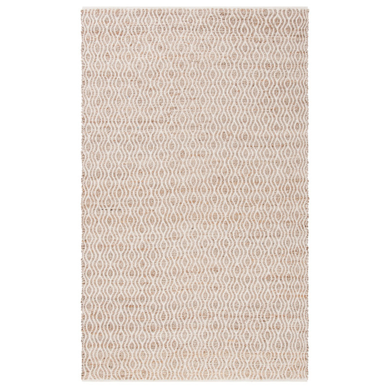 Arria Hand Woven Jute/Cotton Geometric Rug in Natural, Rectangle 3' x 5'