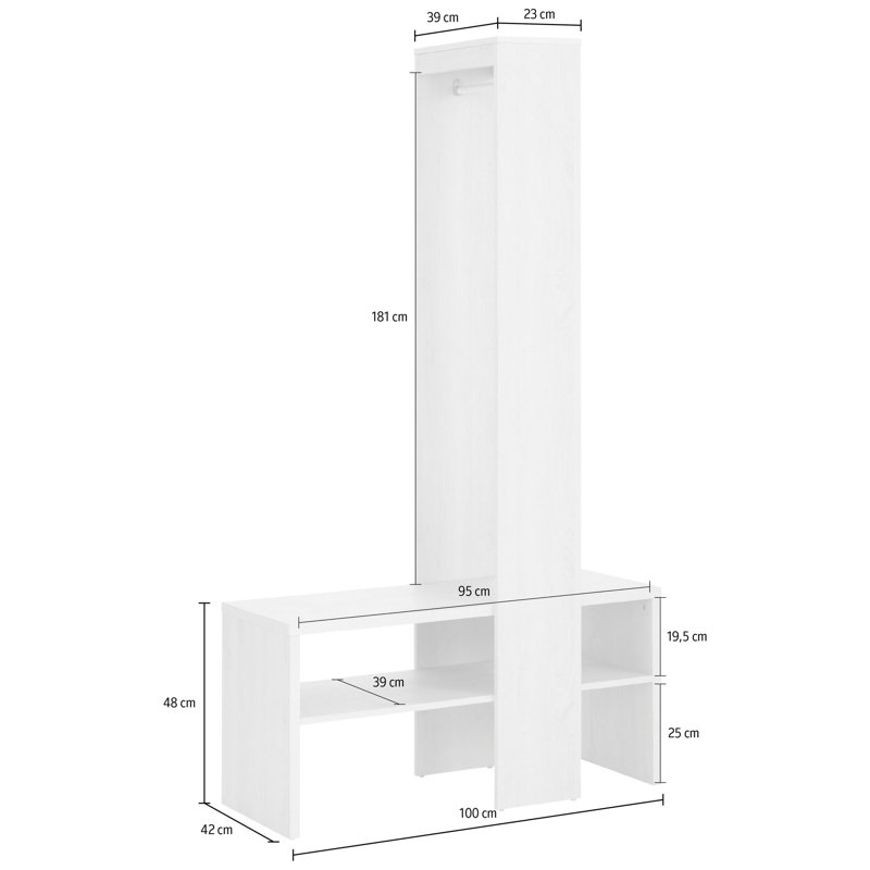 Gildan 100cm Closet System, Oak