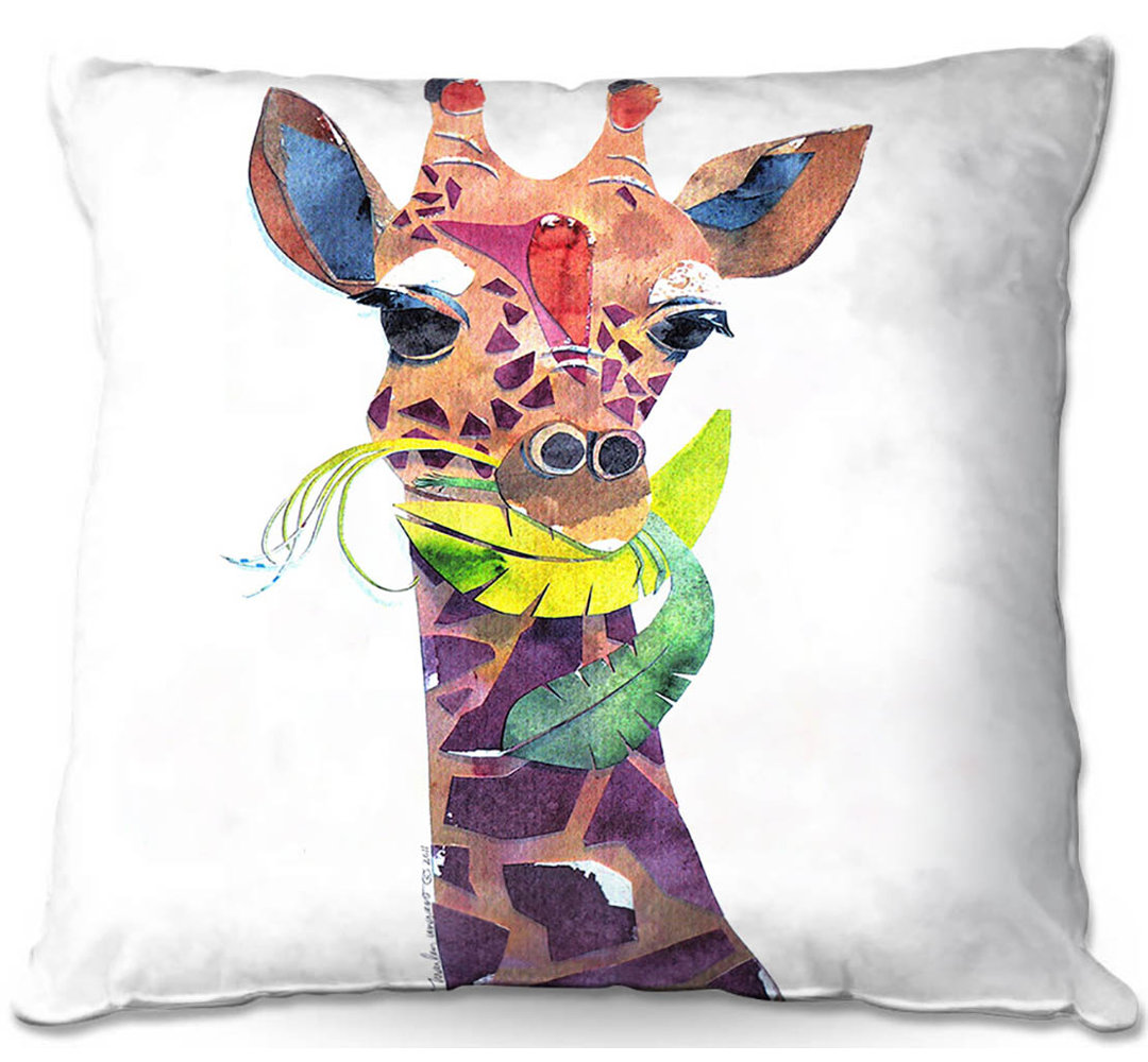 Couch Giraffe Throw Pillow DiaNoche Designs