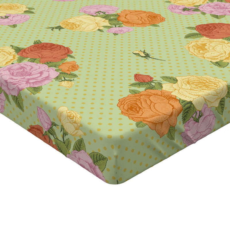 Microfiber Floral Fitted Sheet, Full Fitted Sheet