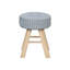 Repose-pieds en tricot gris avec cadre en bois massif et support en mousse de 15,96 pouces de hauteur