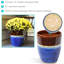 Boîte à fleurs ronde en céramique captivante 11,5 po x 11,5 po x 14 po - Beachcomber-367576343-367576329