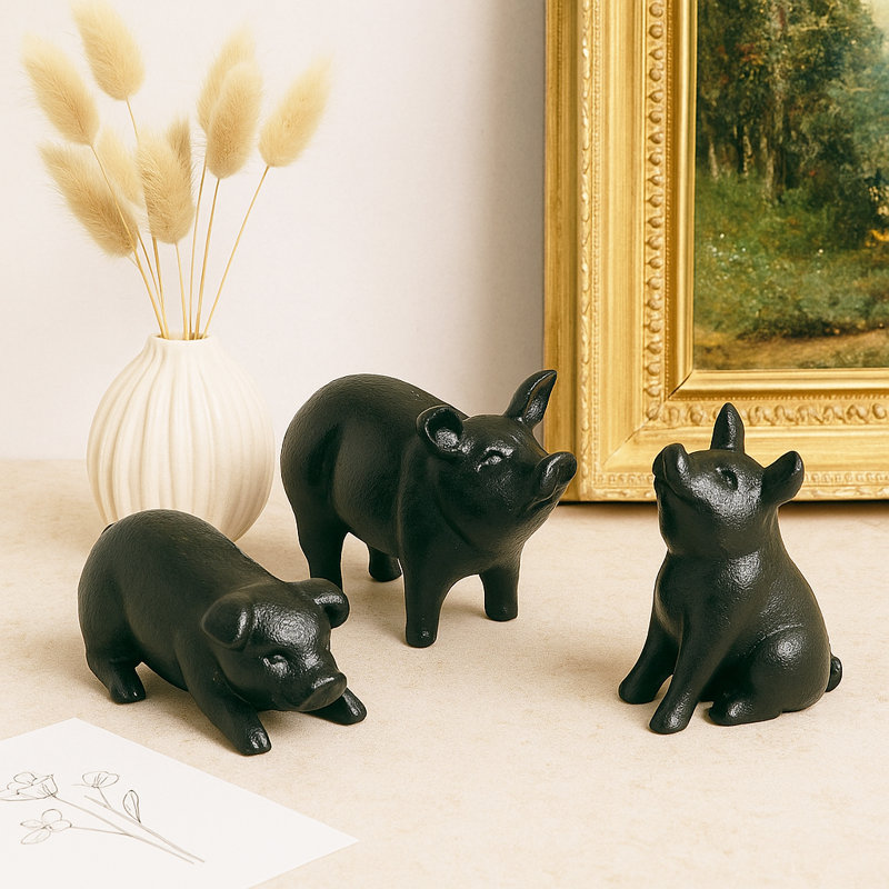 Cochon en fonte, tête en bas