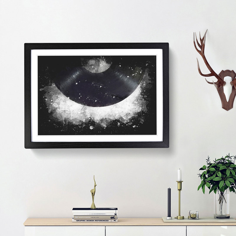 A Vinyl Record - Picture Frame Graphic Art Print, Black Framed, 45cm H x 63cm W x 2cm D