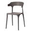 Chaise de salle à manger d'extérieur moderne en plastique avec dossier ouvert en U, gris-1874567398