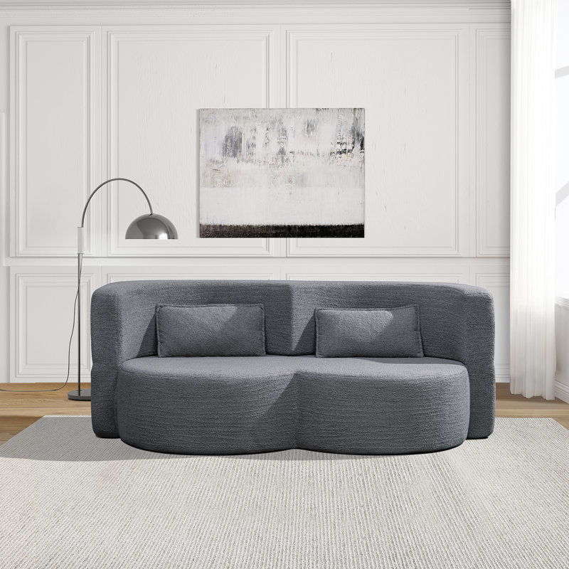 Futon convertible multifonctionnel avec canapé-lit pliant pour petits espaces, Gris foncé