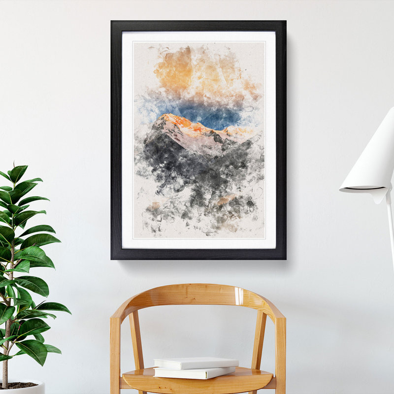 Schwartzenstein Summit in Italy - Picture Frame Graphic Art Print, 87cm H x 62cm W x 2cm D, Black Framed