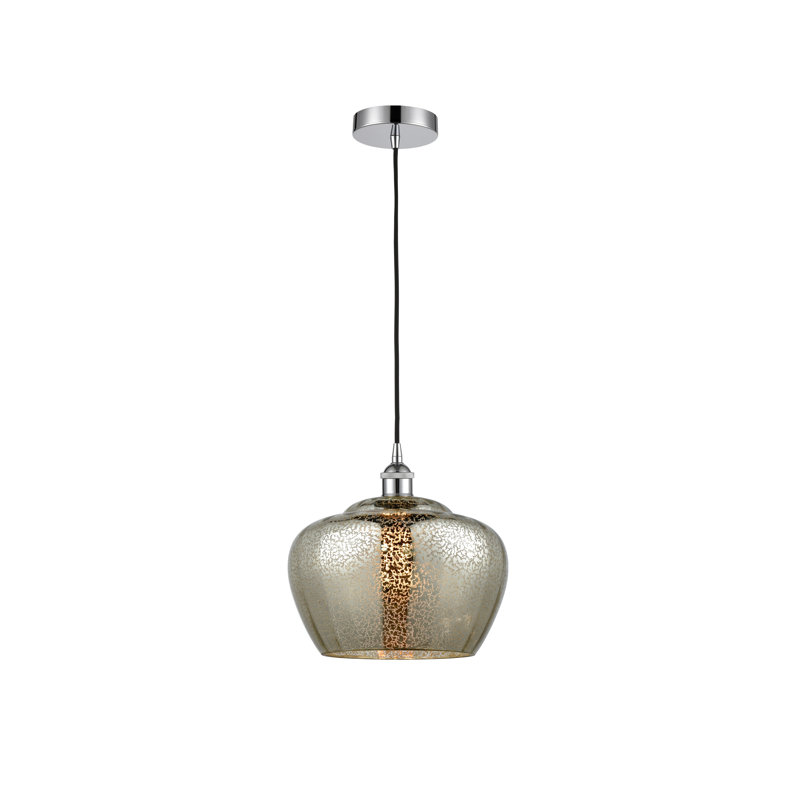 Luminaire suspendu simple à 1 lumière Noille, Chrome poli