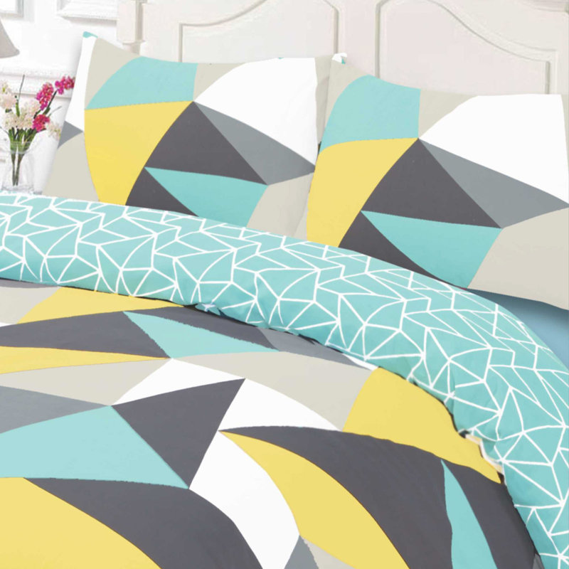 Lilyana Abstract Duvet Cover Set with Pillowcases Included, Kingsize - 2 Standard Pillowcases, Grey
