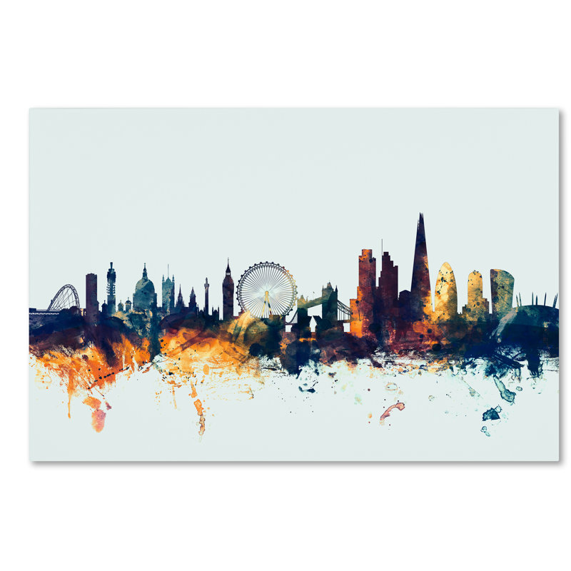 « paris england horizon blue », impression sur toile tendue, H 22 po x l 32 po x P 2 po