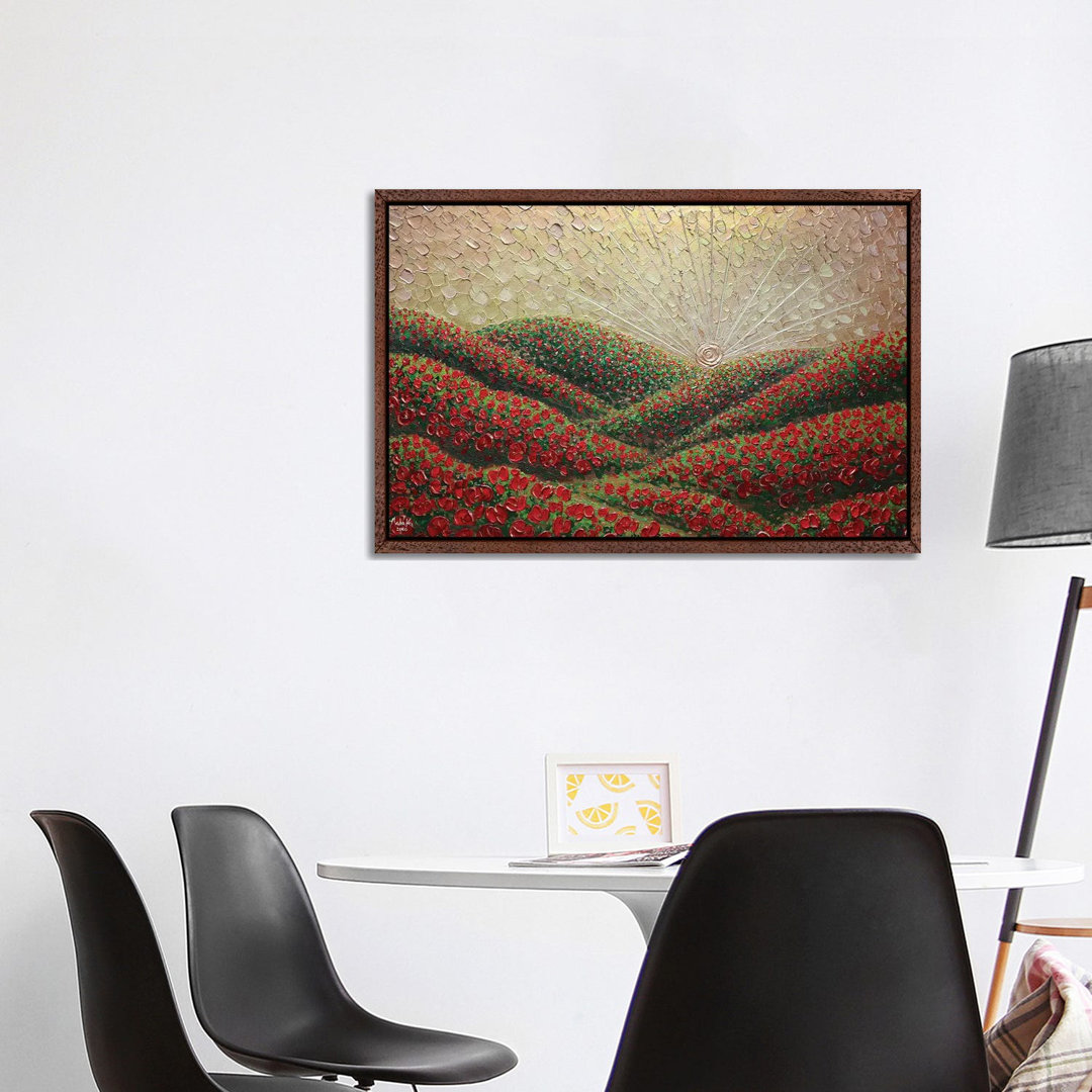 Hidden Hills - Gold Red von Nada Khatib - Galerie-verpackte Leinwand Giclée auf Leinwand