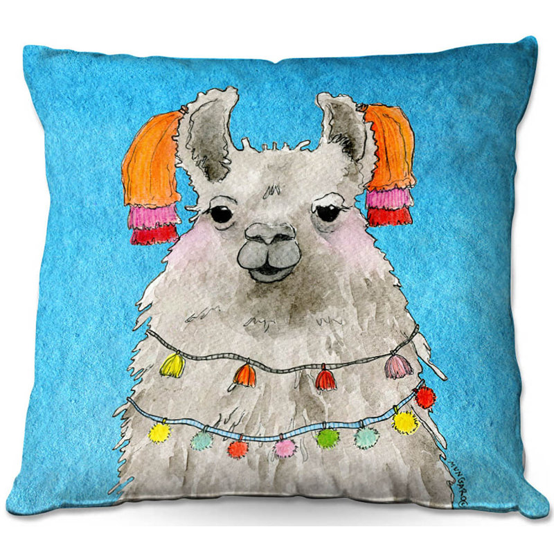 Reversible Throw Pillow, 20" x 20", Aqua