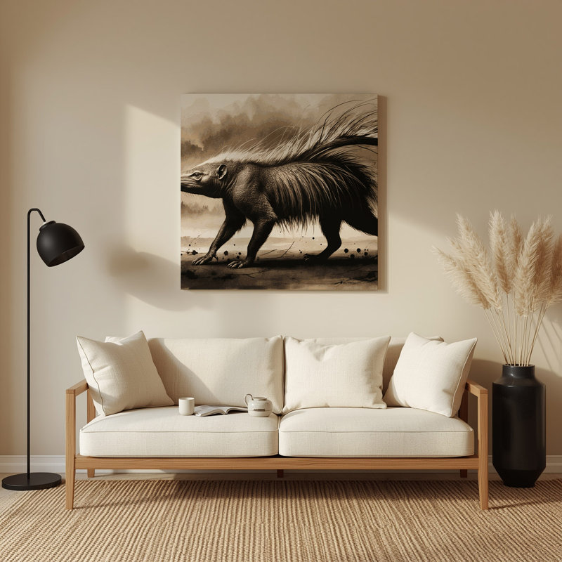 Art mural en métal beige, H 12 po x l 12 po