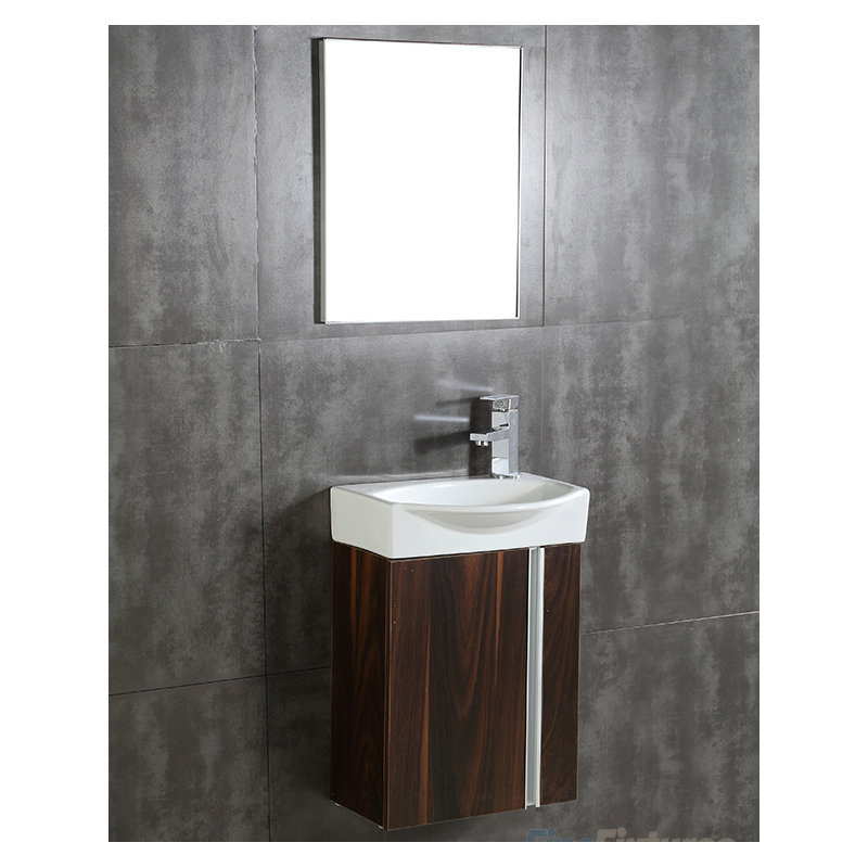 Rafferty 16.34'' Single Bathroom Vanity with Ceramic Top, Black Walnut