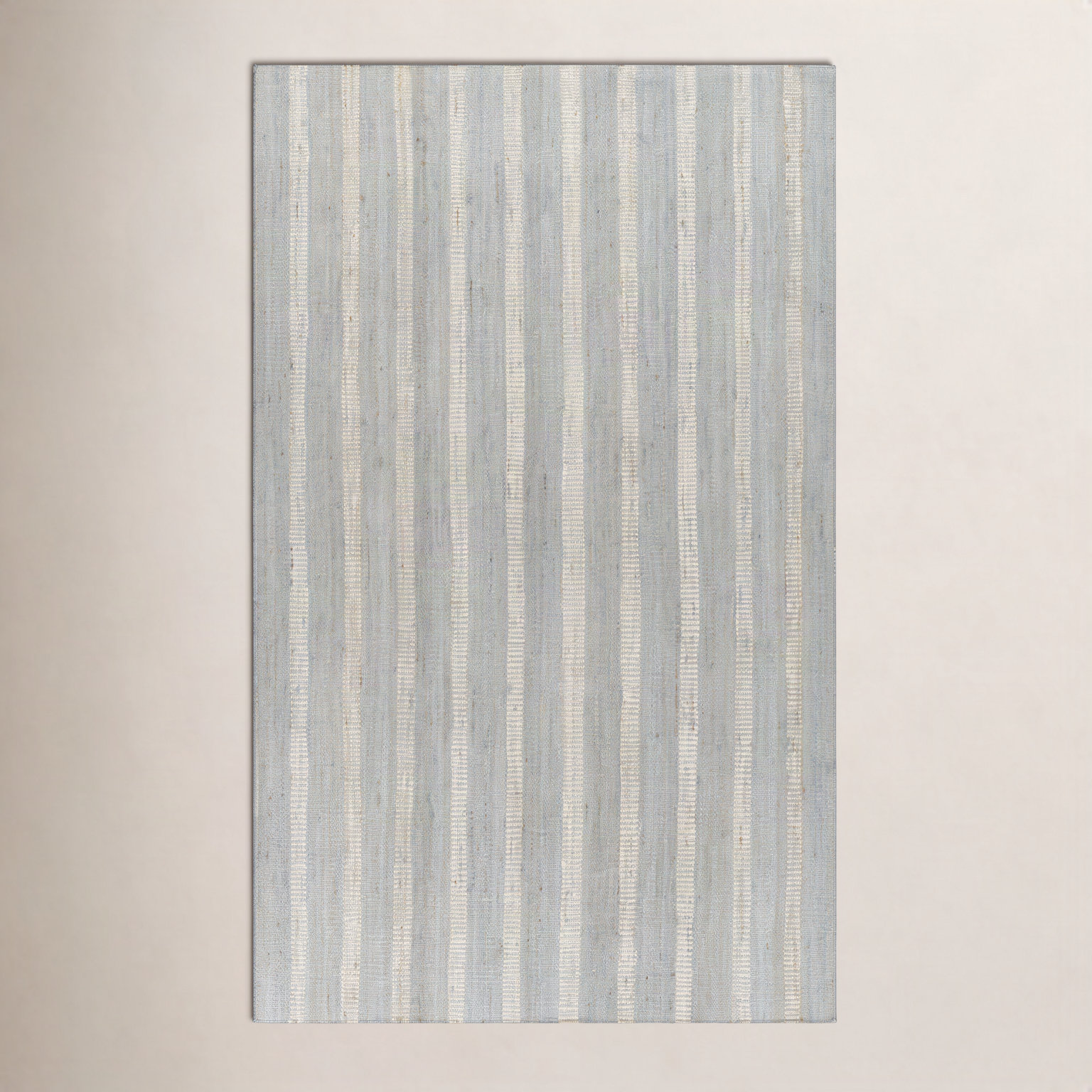 Aadison Blue Hand-Woven Striped Jute Rug, Rectangle 5' x 7'