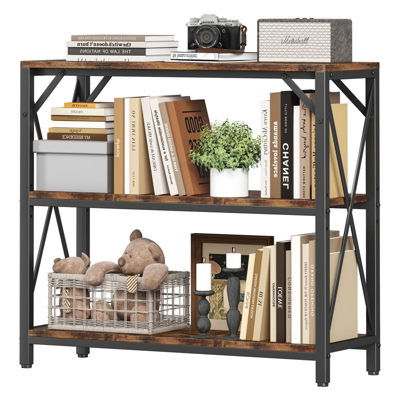 Console Table 31.5" Width, 3-Tier Entryway Table with Storage, Industrial Sofa Table with Open Shelves, Foyer Tables for Entryway, Hallway, Kitchen, Living Room and Bedroom, Rustic Brown