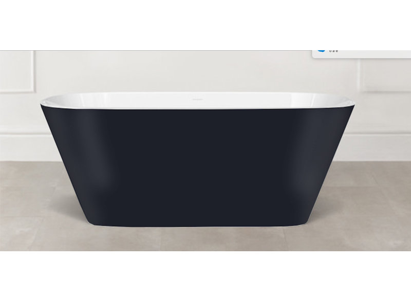 Painted Vetralla 58-3/4" X 29-2/8" Freestanding Soaking Bathtub In Volcanic Limestone With No Overflow Hole