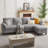 101'' Corduroy Upholstered Sectional Sofa With Storage Ottoman-661639648