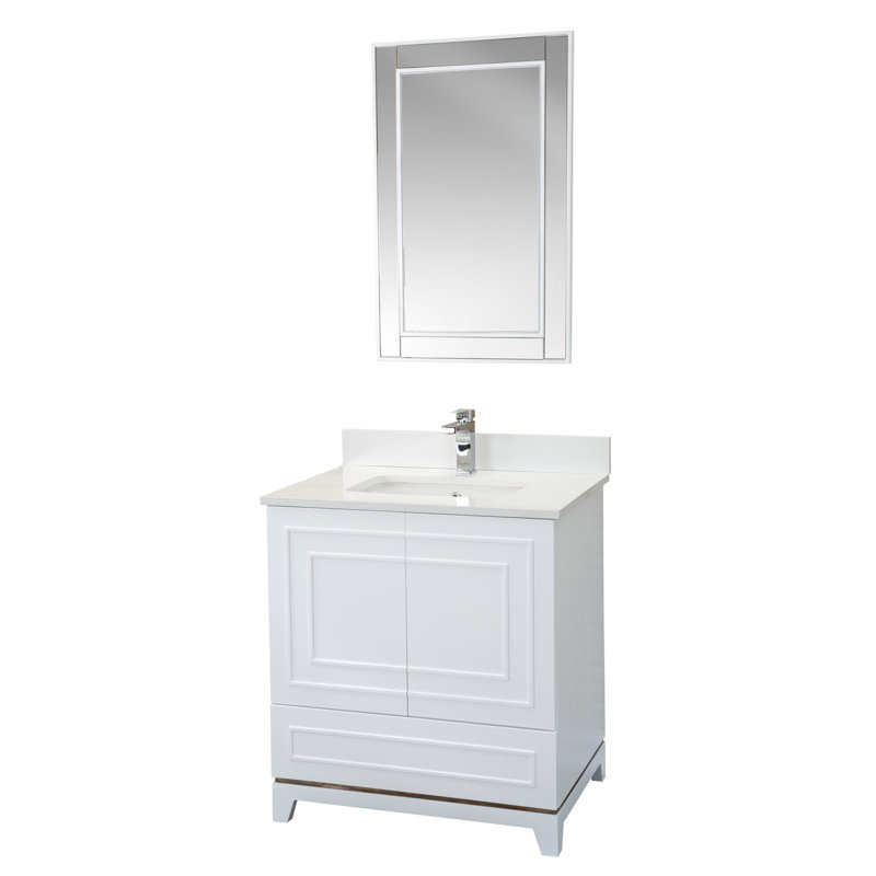 Ensemble de meuble-lavabo 29,5 "avec miroir Chalyse, Blanc
