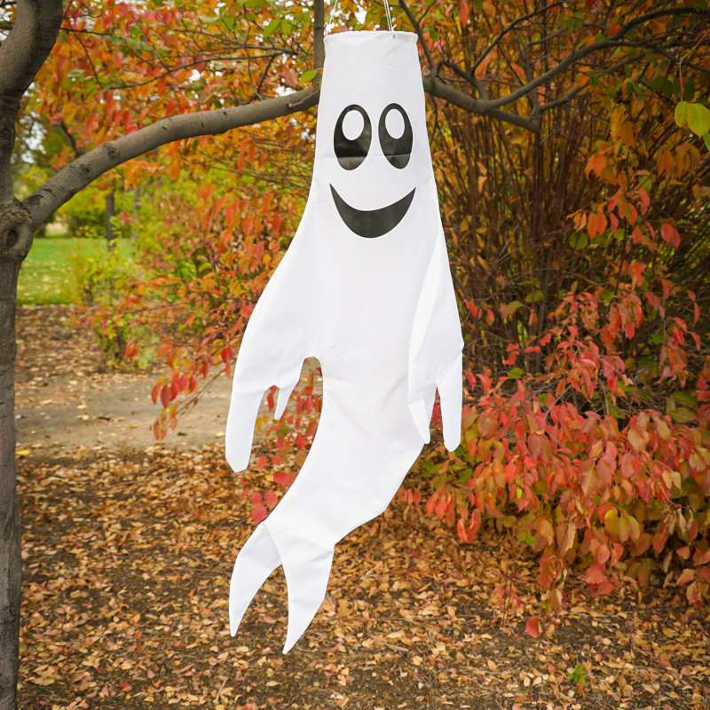 Ghost Windsock, 43" H x 26" W x 6" D