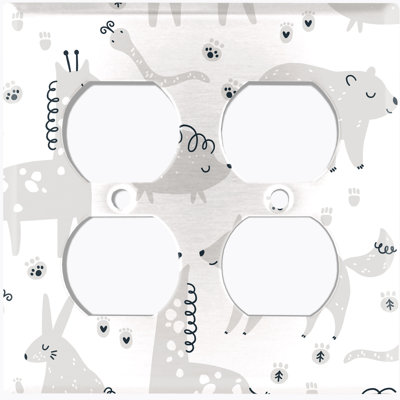 Animals Themed 2 - Gang Duplex Outlet Standard Wall Plate