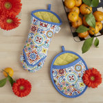 Fiesta Worn Tiles Oven Mitt & Pot Holder 2-Pack Set