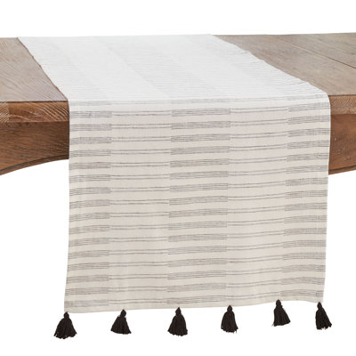 Runner_Tassel Design Striped Table Runner