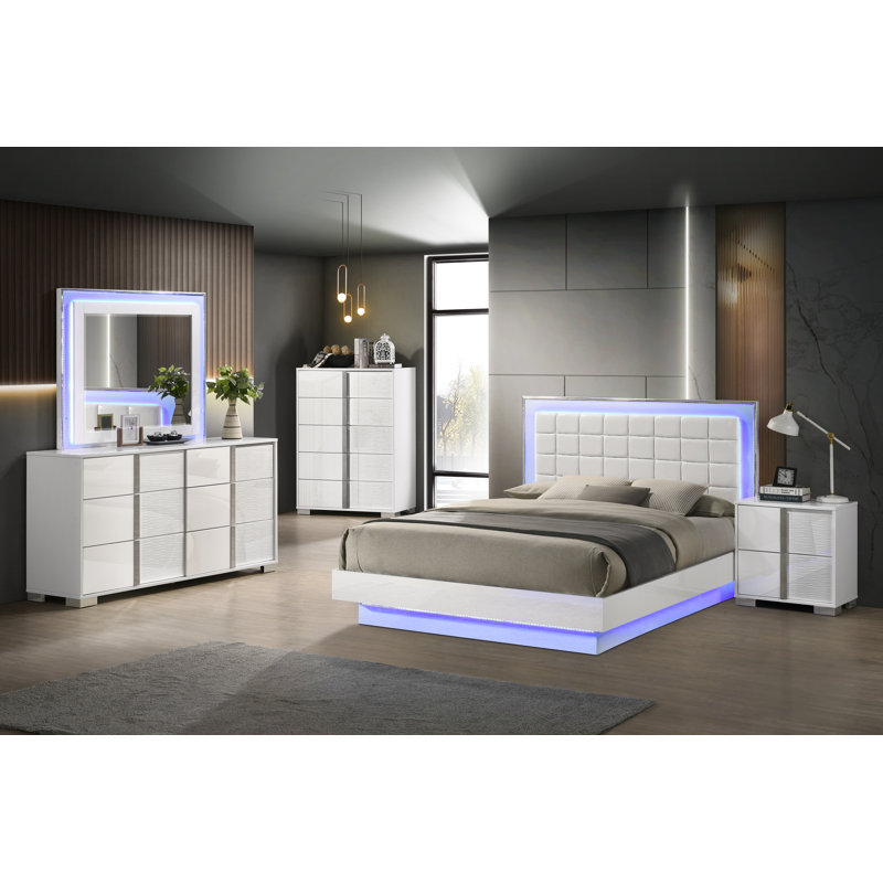 5 pièces Très grand lit avec commode Eastern, Grand