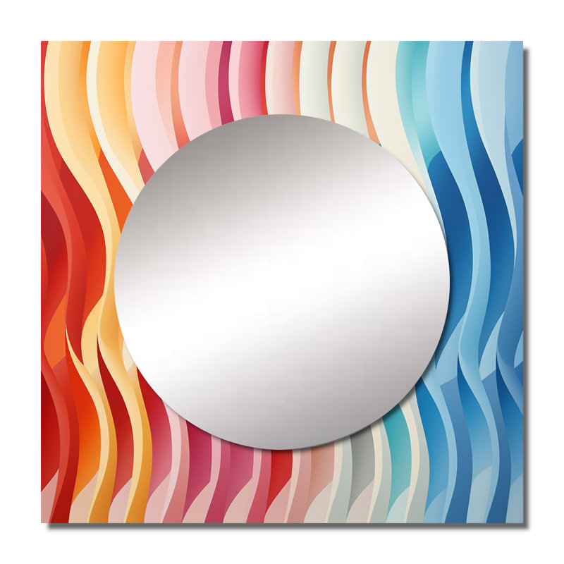 Opt Opt Line Delirum III - Miroir carré moderne pour décoration murale, 36 po x 36 po
