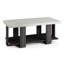 3 tables de cocktail avec plateau en bois gris - tables basses rectangulaires et 2 tables de bout carrées pour la vie moderne, tables de décoration de salon en bois simples à installer, style-55409478