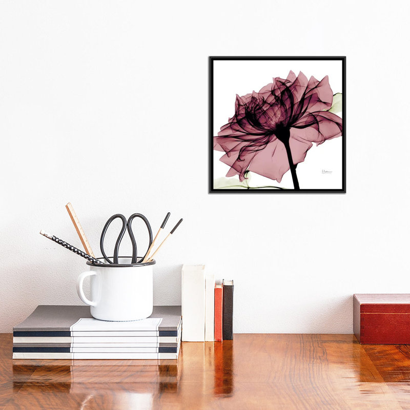 « chianti rose i », impression sur toile, H 18 po x l 18 po x P 1,5 po, Toile avec cadre noir, Pas de tapis