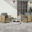 New Comming Patio Brown PE Wicker Sofa Set With Grey Cushion