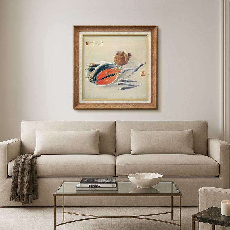 Œuvre d'art japonais de fruits de mer japonais, photos de cuisine asiatique traditionnelle, impression sur toile encadrée