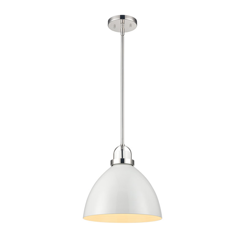 Luminaire suspendu 1 lumière Somerville, Blanc, Blanc