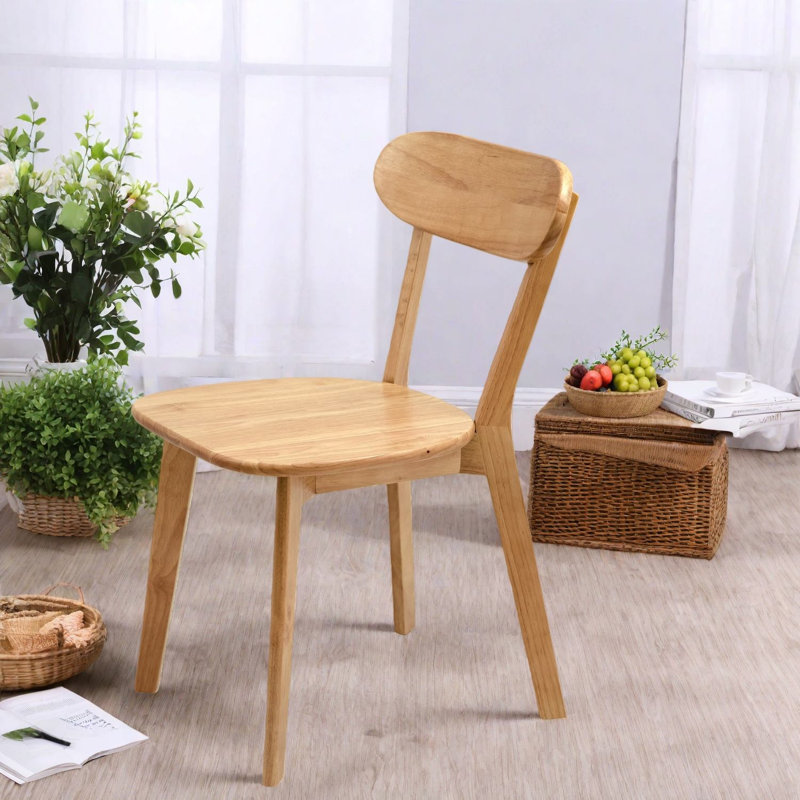 Chaises de salle à manger modernes, siège compact en bois massif avec pieds réglables pour la cuisine