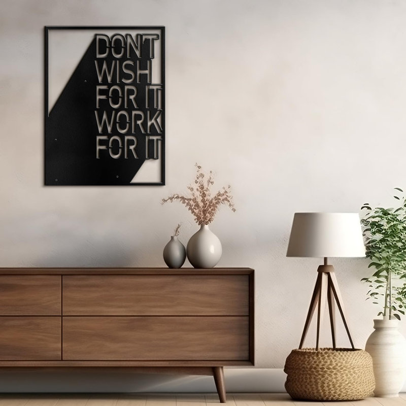 Décoration murale en métal, H 20 po x l 16 po x P 0,05 po, Noir