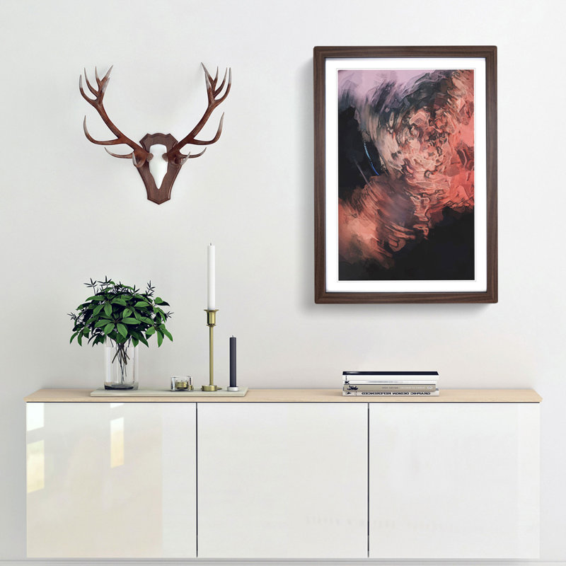 The Swirl in Abstract - Framed Print, 91cm H x 60cm W x 2cm D, Walnut