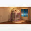 Lit superposé double avec tiroirs et tablettes de rangement, conception moderne en bois à deux tons, meubles de chambre à coucher peu encombrants, blanc et rose-133491255