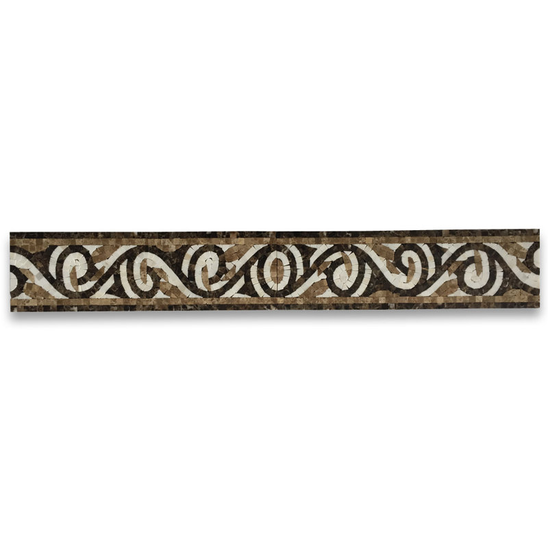 Carreau de mosaïque en marbre 4,7 po x 15,7 po Elizabeth