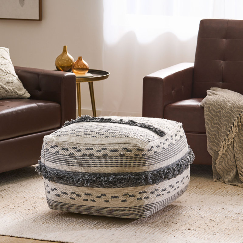 Merritt Upholstered Pouf, 16.5" H x 26" W x 26" D