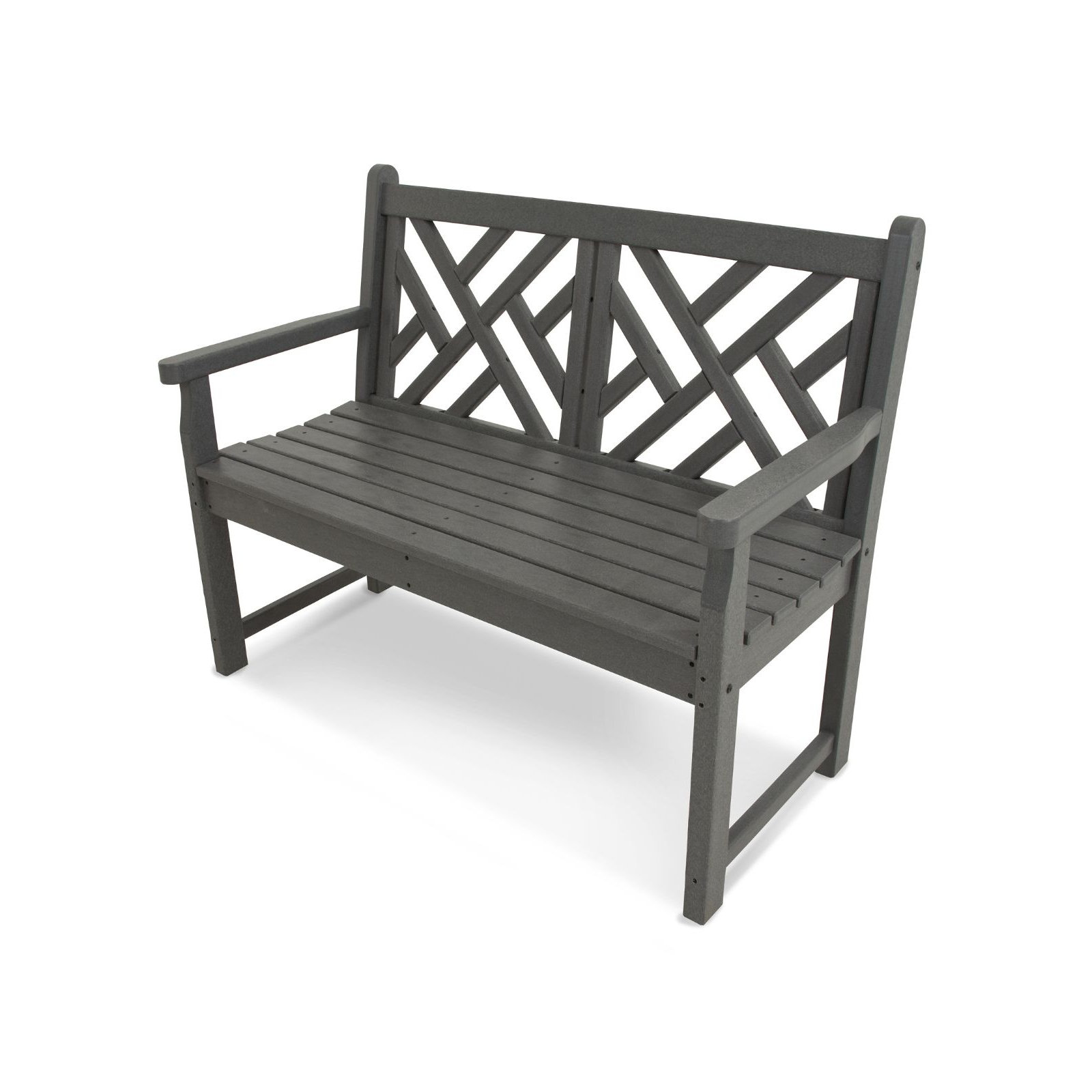 POLYWOOD Chippendale 48" Bench, Slate Gray