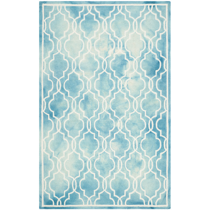 Chanal Hand Tufted Wool Geometric Rug, Rectangle 3' x 5'